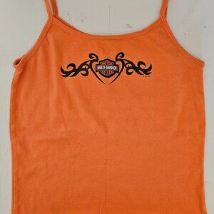 Authentic Harley-Davidson Orange Tank Top – Women’s Size XL